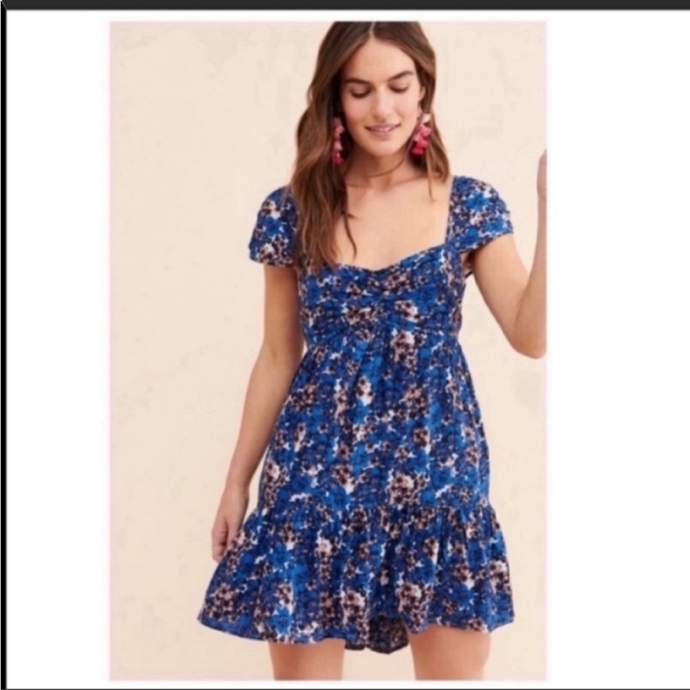 NEW Free People Boho Blue Floral Dress XS